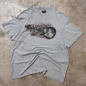 Vintage Y2K Hanes Oklahoma Dust Bowl‎ Tough Graphic Tee Gray Size XL